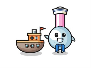 Character mascot of cotton bud as a sailor man
