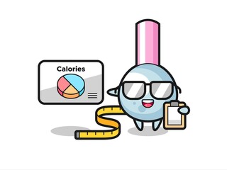 Illustration of cotton bud mascot as a dietitian