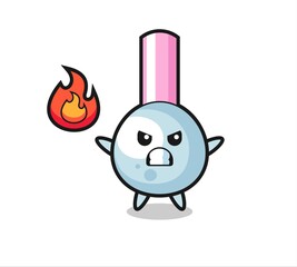 cotton bud character cartoon with angry gesture