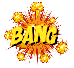 Comic speech bubble with bang text