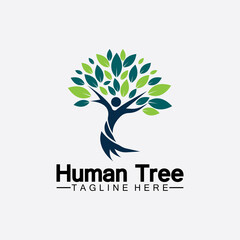 Obraz premium People Tree Vector Logo Template illustration design