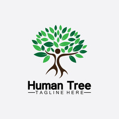 Obraz premium People Tree Vector Logo Template illustration design