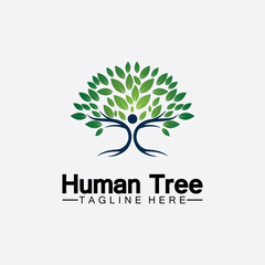 Obraz premium People Tree Vector Logo Template illustration design