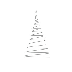 Fototapeta na wymiar Christmas tree drawing on white background vector illustration