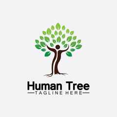 Obraz premium People Tree Vector Logo Template illustration design