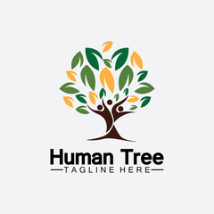 Fototapeta premium People Tree Vector Logo Template illustration design