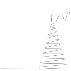 Christmas tree drawing on white background vector illustration