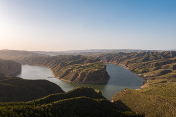Yellow River source Scenery of Qiankun Bay, Pianguan, Shanxi, China