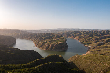 Yellow River source Scenery of Qiankun Bay, Pianguan, Shanxi, China