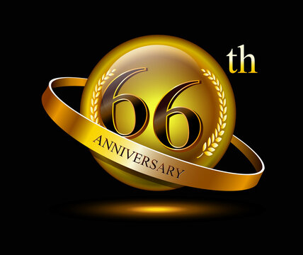 66 years birthday celebration logotype. 66th anniversary logo