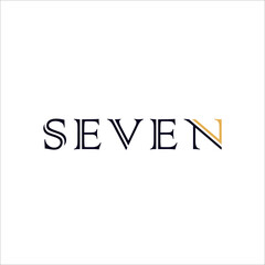 TYPOGRAPHY text logo SEVEN modern design vector.