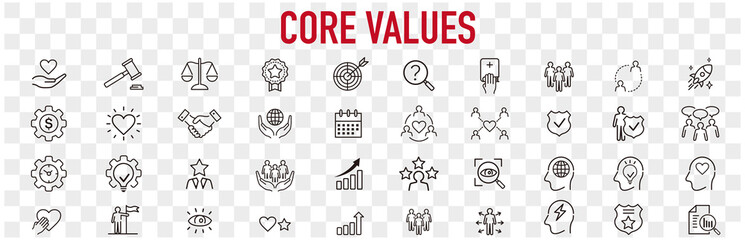 Set of core values icons vector
 - obrazy, fototapety, plakaty