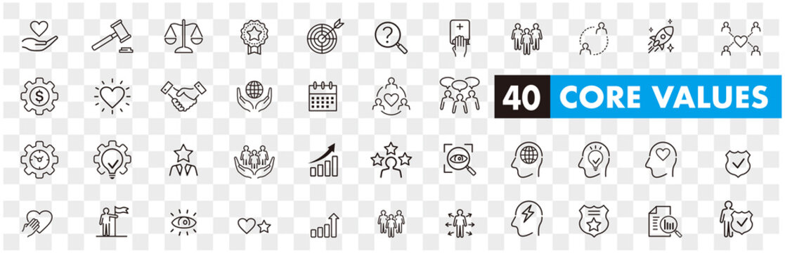 Set of core values icons vector

