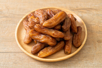 sun dried banana on plate