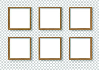 Photo image frame. Wall picture mock up for photograph composition object with shadow. Vector illustrator.