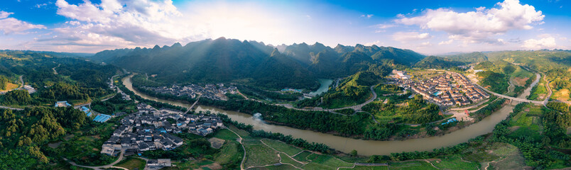Village environment in xiaoqikong scenic area, Libo County, Guizhou Province, China