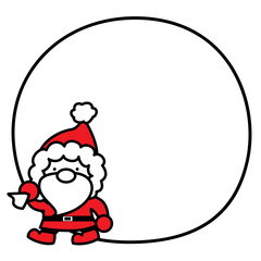 クリスマス　サンタ　メッセージカード　シンプル　イラスト素材