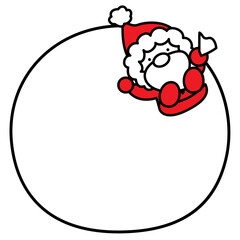 クリスマス　サンタ　メッセージカード　シンプル　イラスト素材