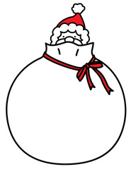 クリスマス　サンタ　メッセージカード　シンプル　イラスト素材