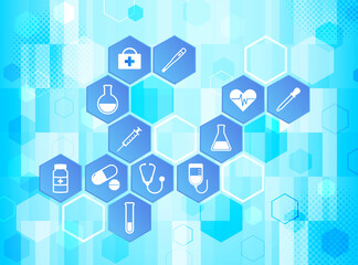 Medical image, blue abstract background