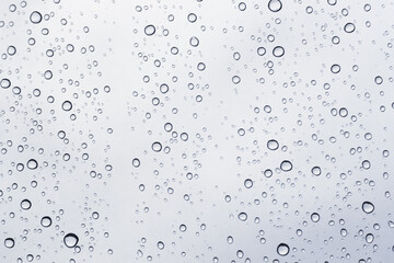 Water drops on car glass.rain drops on clear window