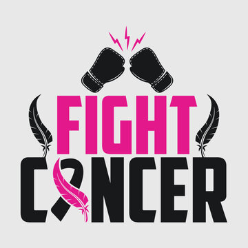 Fight Cancer Svg | Breast Cancer Svg | Ribbon Svg | Fighting Glaves Svg | Wonder Woman Svg | Cancer Awareness Svg | Typography Design