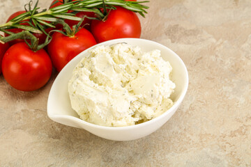 Soft cream cheese with herbs