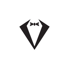 Tuxedo with bowtie logo design template