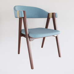 Modern best designer chair on white background. 3D Rendering, 3D illustration.