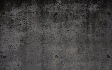 Dark old grungy concrete wall texture background. Vintage and weathered cement surface