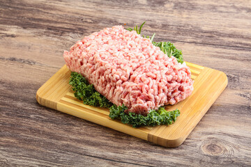 Raw pork minced meat for cooking