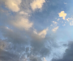 Fototapeta na wymiar Cielo con nubes al atardecer