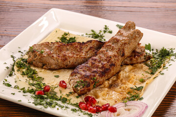 Minced meat kebab grilled barbeque