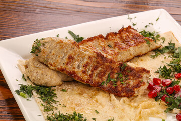 Minced meat kebab grilled barbeque