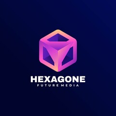 Naklejka premium Vector Logo Illustration Hexagon Gradient Colorful Style.