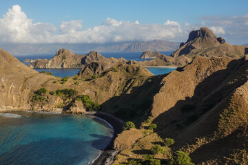 Dramatic view of the famous Padar island in the Komodo area near Labuan Bajo in Flores, Indonesia