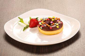 Glaze cundy donut with chocolate