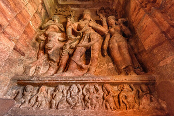 Fototapeta na wymiar World Heritage Site, Badami Cave Temples, Karnataka, India