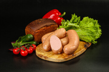 Natural meat sausages with minced meat