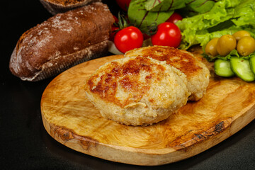 Homemade roasted cutlet minced meat