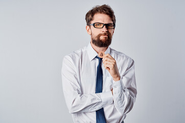 business man finance virtual money bitcoin economy investment