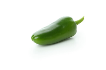 Green hot pepper isolated on white background