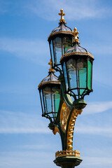 Fototapeta na wymiar Ornate street lanterns found in London, UK