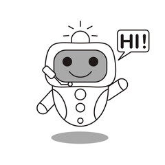 Robots outline vector icon. Thin line black robots icon, flat vector simple element illustration from editable artificial intelligence concept isolated on white background