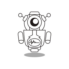 Robots outline vector icon. Thin line black robots icon, flat vector simple element illustration from editable artificial intelligence concept isolated on white background