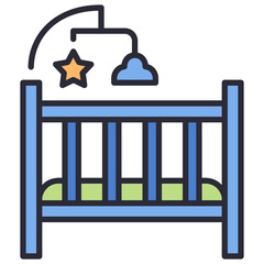 crib and toy icon
