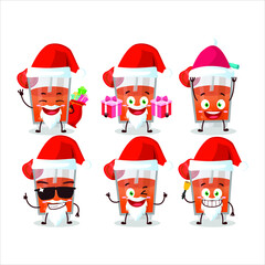 Santa Claus emoticons with tomato juice cartoon character. Vector illustration