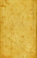 Page of old kraft paper for design with vintage flowers