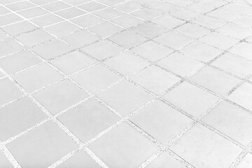 Perspective View Monotone white Brick Stone Pavement on The Ground for Street Road