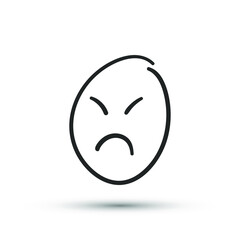 Isolated vector illustration of facial expression on white background.	